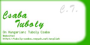 csaba tuboly business card